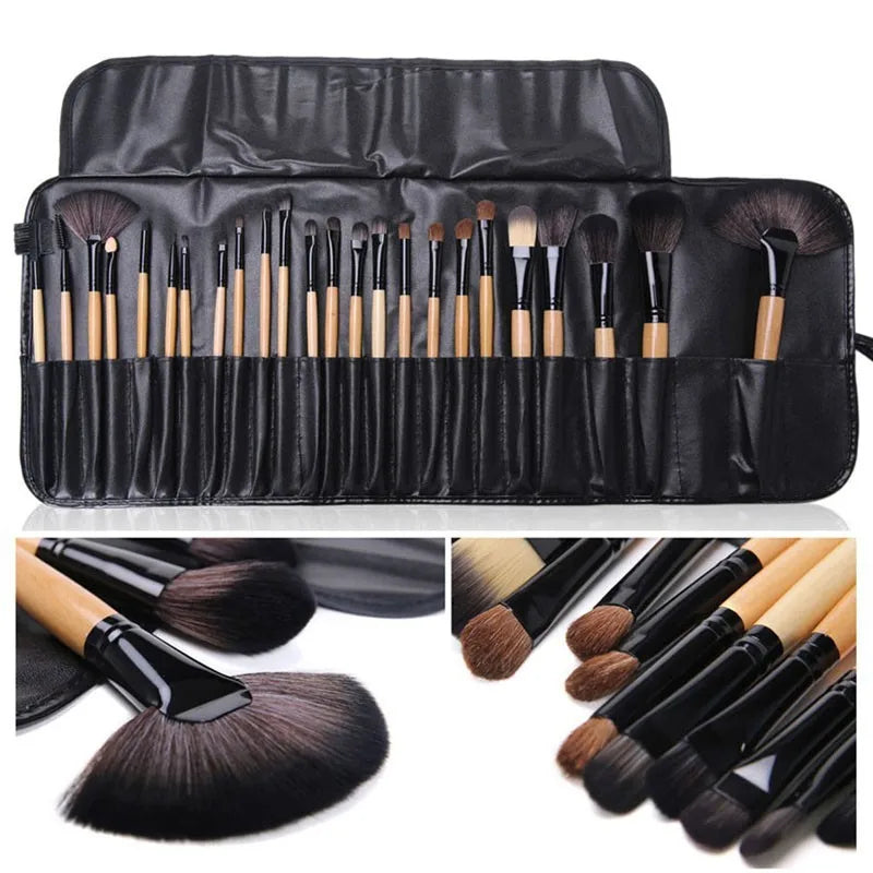 طقم فرش مكياج احترافي 24 قطعة بحقيبة هدية | Gift Bag Of 24 Pcs Professional Makeup Brush Set