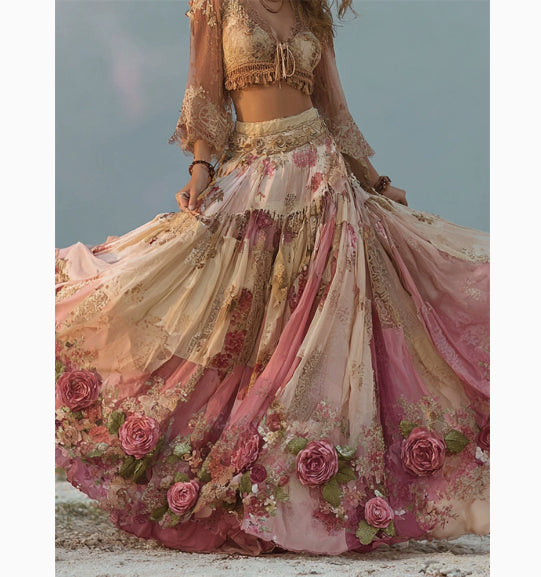 تنورة نسائية فضفاضة عصرية بطباعة ثلاثية الأبعاد | Women's Loose And Casual Fashionable 3D Printed Skirt