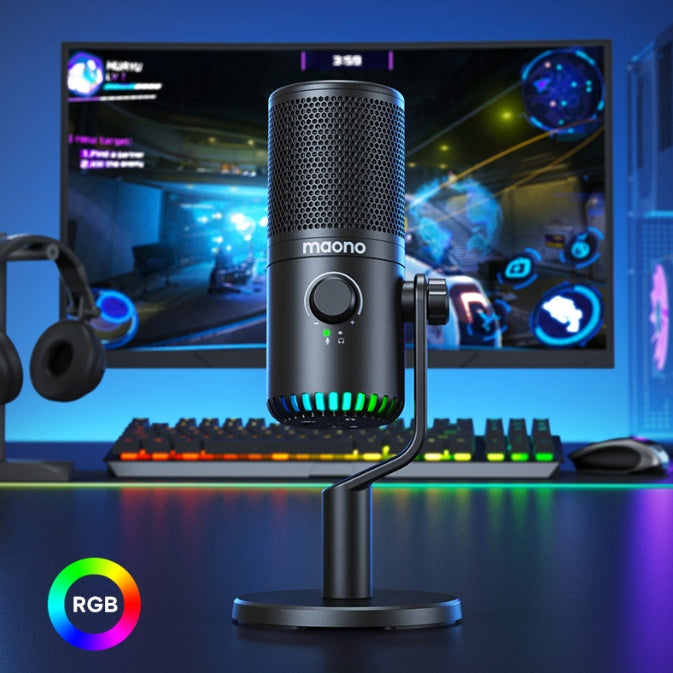 مايكروفون الألعاب والبث المباشر مع إلغاء الضوضاء | Esports Gaming Microphone Live Streaming Noise Cancelling