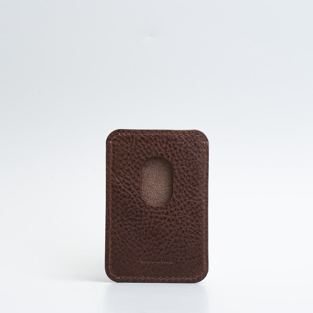 محفظة جلد طبيعي بنقش Vectors متوافقة مع MagSafe صناعة يدوية أوروبية | Leather Wallet MagSafe Classic Vectors Handmade Europe