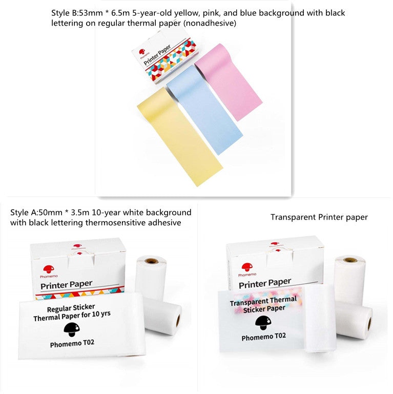 طابعة ملصقات حرارية محمولة بلوتوث للصور والبطاقات والأسئلة | Portable Mini Thermal Label Printer Home Photo Printer Bluetooth Mini Label Printer