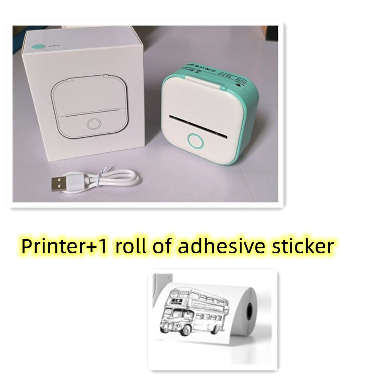 طابعة ملصقات حرارية محمولة بلوتوث للصور والبطاقات والأسئلة | Portable Mini Thermal Label Printer Home Photo Printer Bluetooth Mini Label Printer