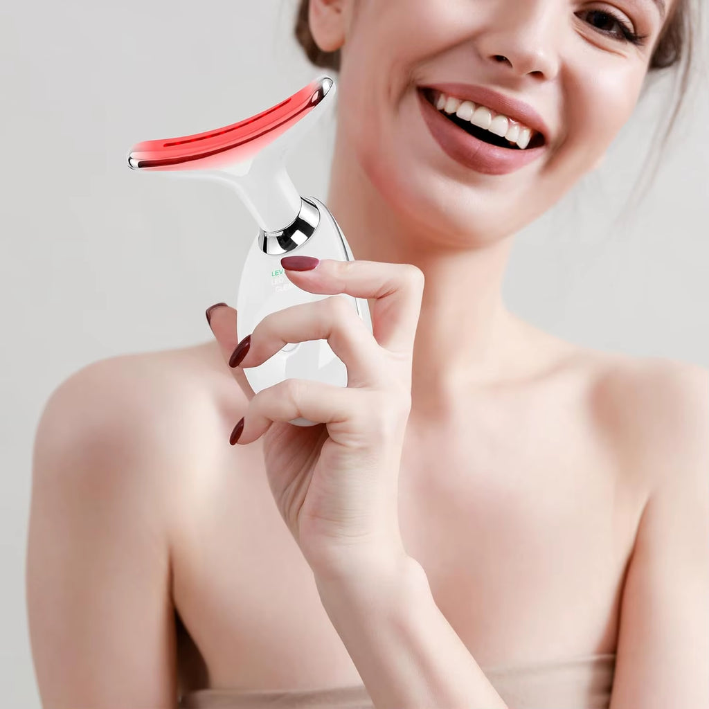 Hot Sale 7 in 1 Antiagingwrinkles Face Massager anti Aging Facial Neck Eye Night Massage Device for Women and Machine