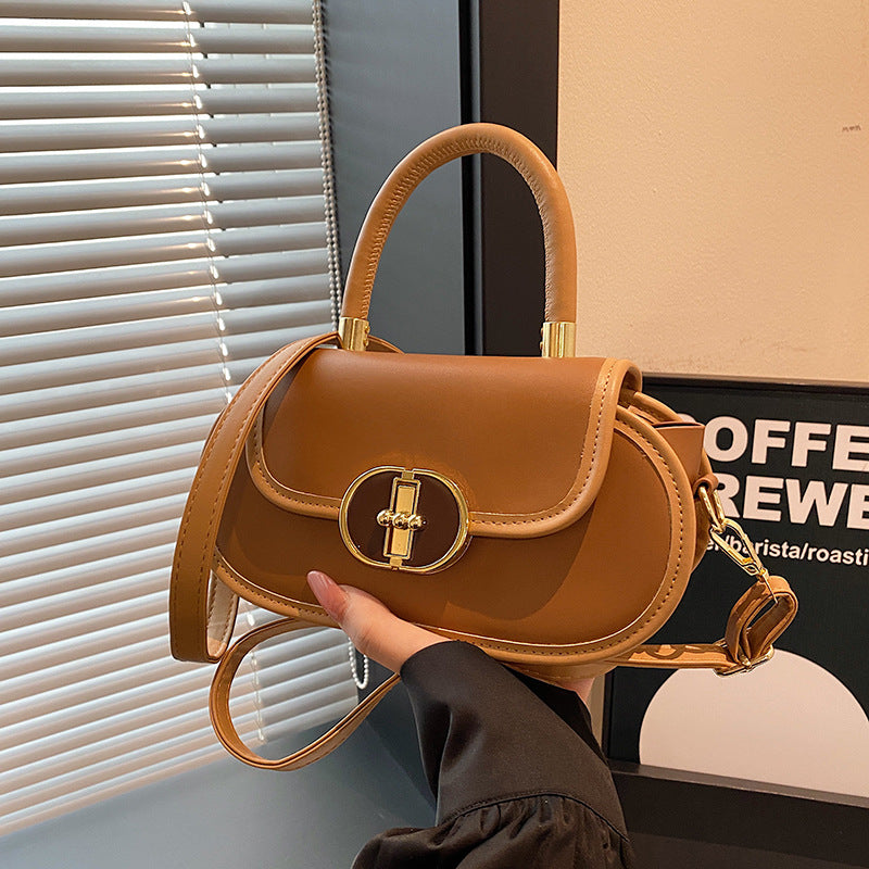 حقيبة توت ريترو مات فاخرة مع حقيبة دائرية صغيرة سحاب | Premium Retro Matte Tote Bag Autumn Crossbody Mini Round Bag