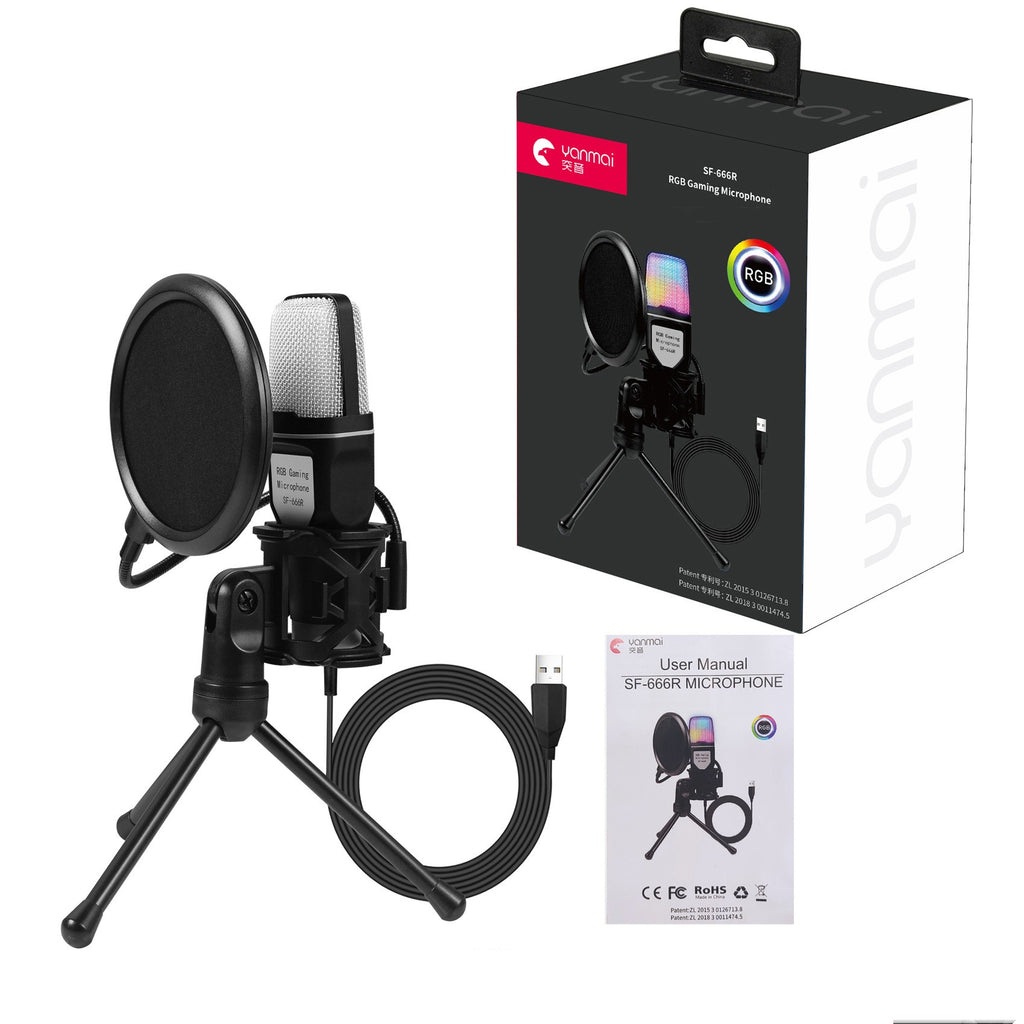 ميكروفون كمبيوتر RGB للألعاب والإيسبورت | RGB Gaming Desktop Microphone Capacitor Esports