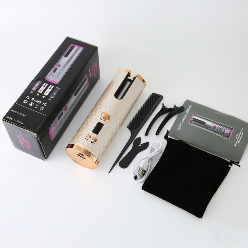 مجعّد شعر لاسلكي يعمل بـ USB | USB-powered Wireless Automatic Hair Curler