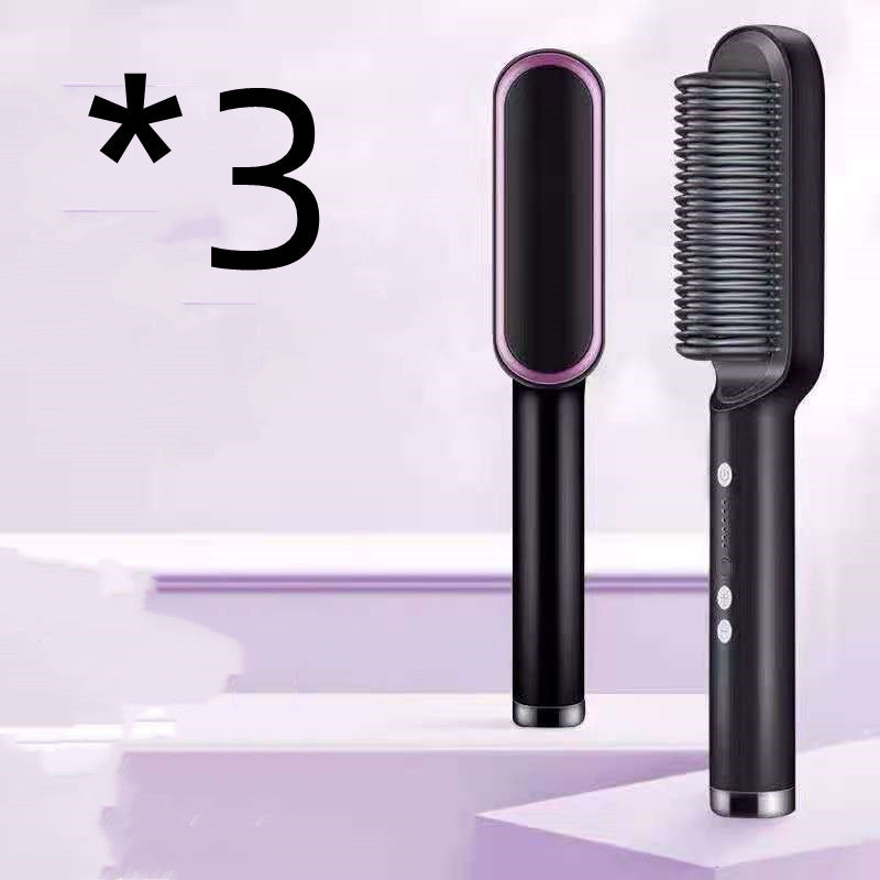 مكواة شعر 2 في 1 مع تجعيد | New 2 In 1 Hair Straightener Hot Comb Curling Tong Electric Hair Brush