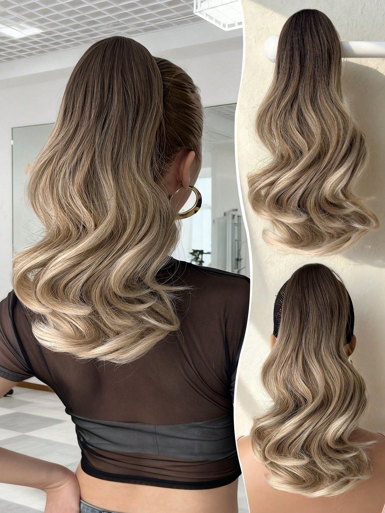 Claw Ponytail Extension Hair Short Wavy Bouncy Curls Multi Color 12-14 Inch Heat Resistant