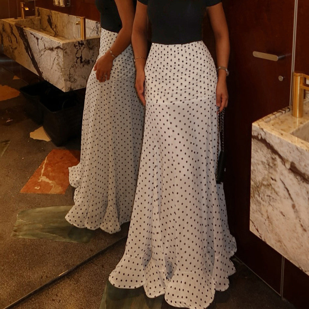 تنورة مطوية بنقاط عصرية لطيفة | Sweet Youth-Enhancing Polka-Dot Pleated Skirt
