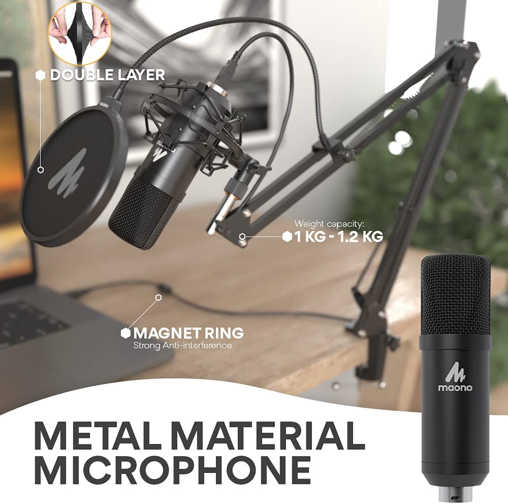 مايكروفون كوندنسر سلكي للهاتف والكمبيوتر والتسجيل | Wired Condenser Microphone for Mobile Phone Computer Recording KTV