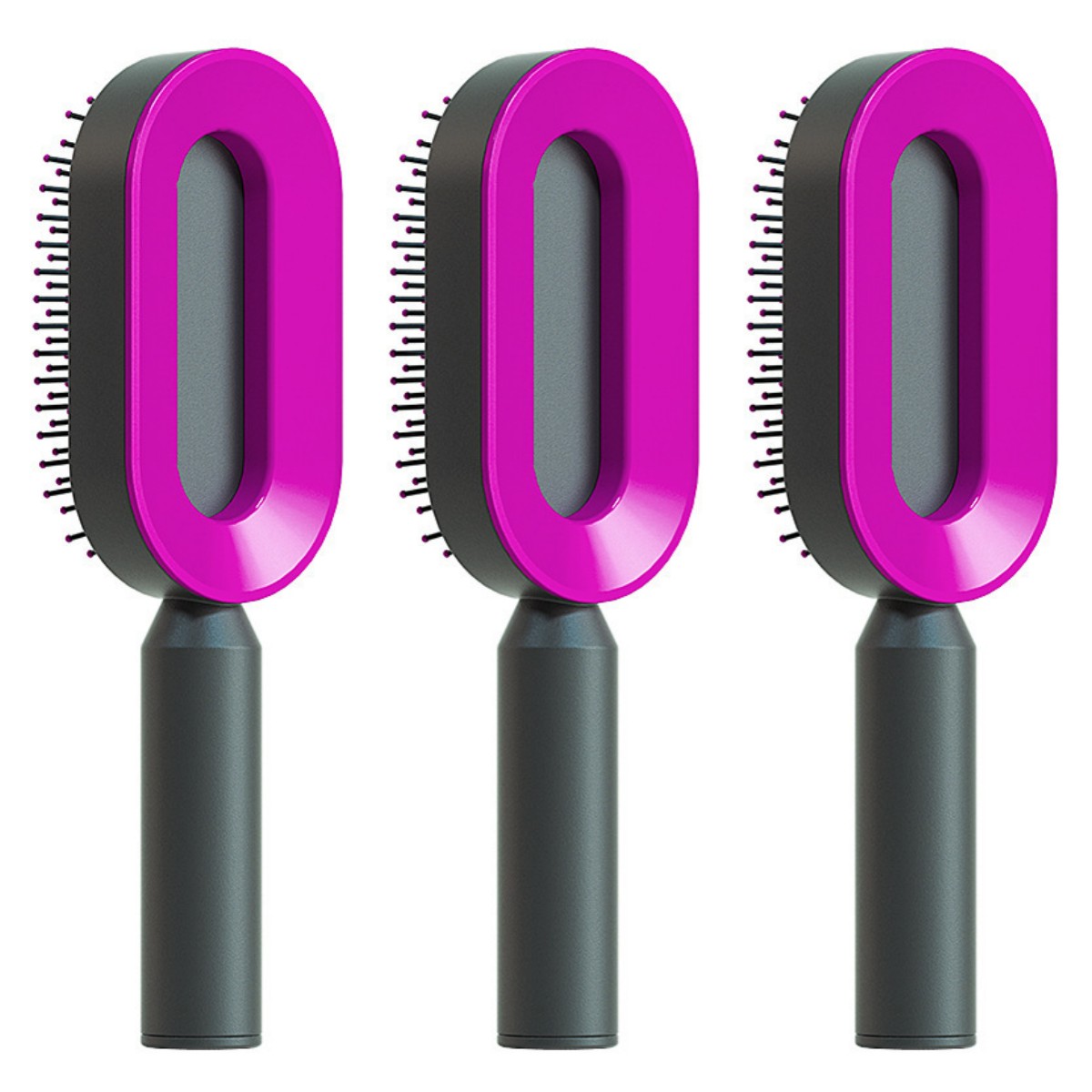 فرشاة شعر ذاتية التنظيف بضغطة واحدة مضادة للكهرباء لمساج فروة الرأس | Self Cleaning Hair Brush One-key Cleaning Anti-Static Airbag Massage Scalp Comb
