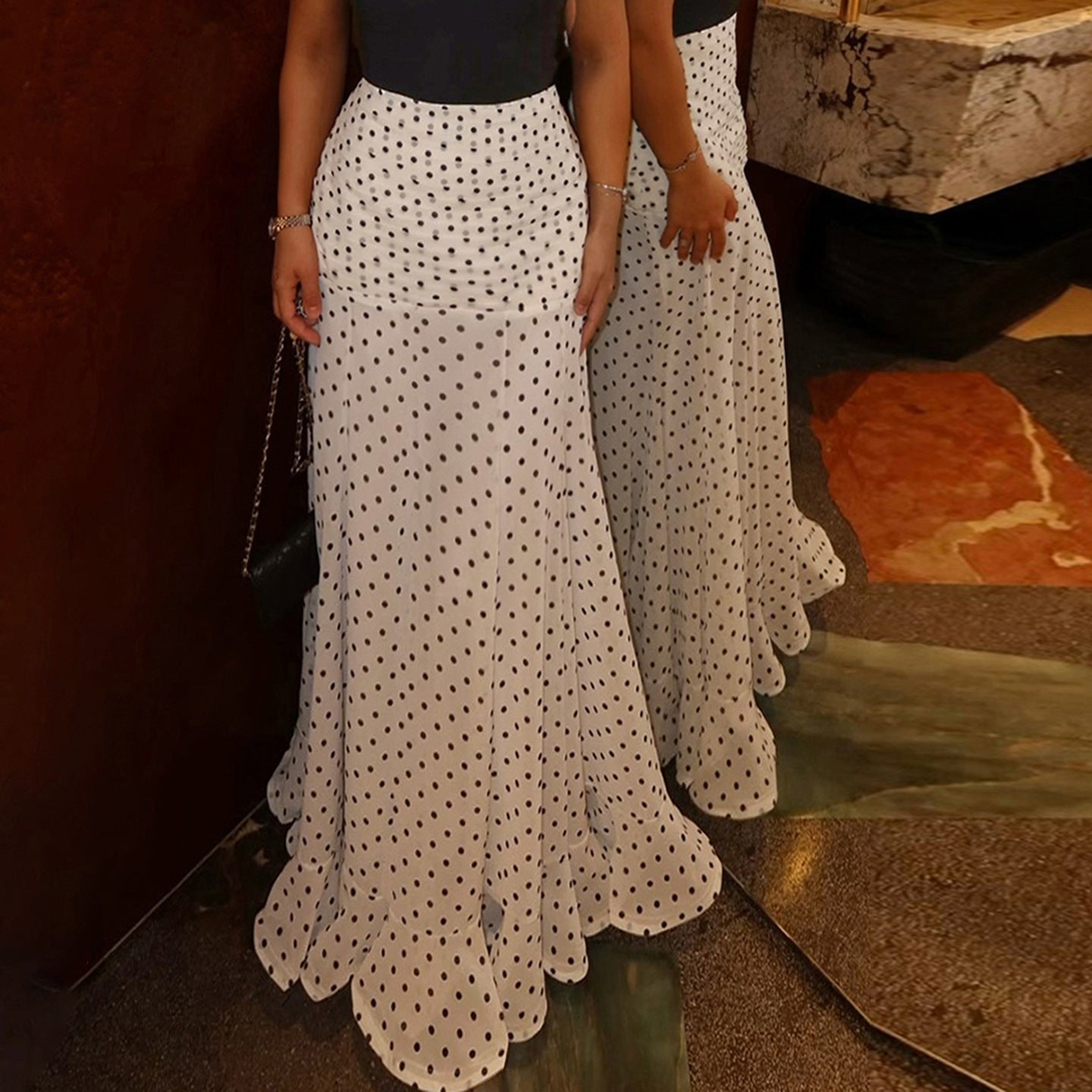 تنورة مطوية بنقاط عصرية لطيفة | Sweet Youth-Enhancing Polka-Dot Pleated Skirt