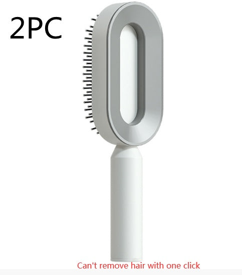 فرشاة شعر ذاتية التنظيف بضغطة واحدة مضادة للكهرباء لمساج فروة الرأس | Self Cleaning Hair Brush One-key Cleaning Anti-Static Airbag Massage Scalp Comb