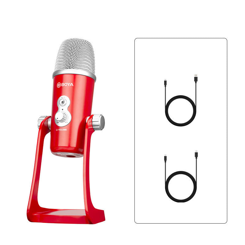 مايكروفون BOYA PM700R كوندنسر USB مع كارد صوت مدمج للتسجيل والبث | BOYA PM700R USB Condenser Microphone Built-in Sound Card Recording