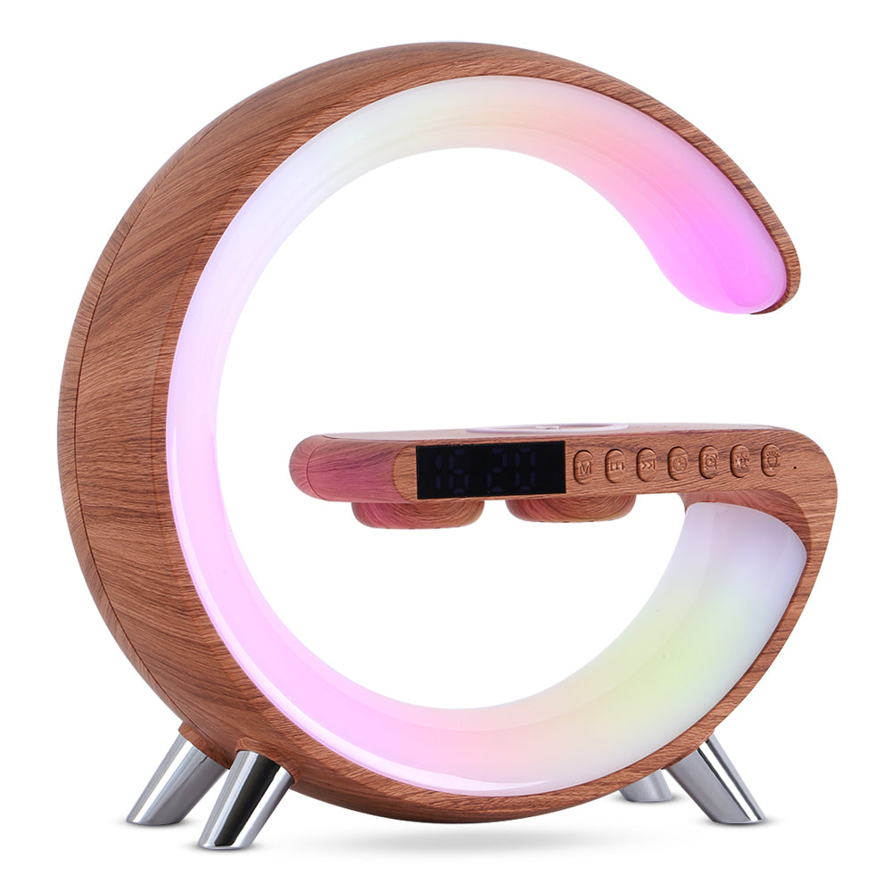 مصباح LED ذكي على شكل G مع سماعة بلوتوث وشاحن لاسلكي | New Intelligent G Shaped LED Lamp Bluetooth Speaker Wireless Charger