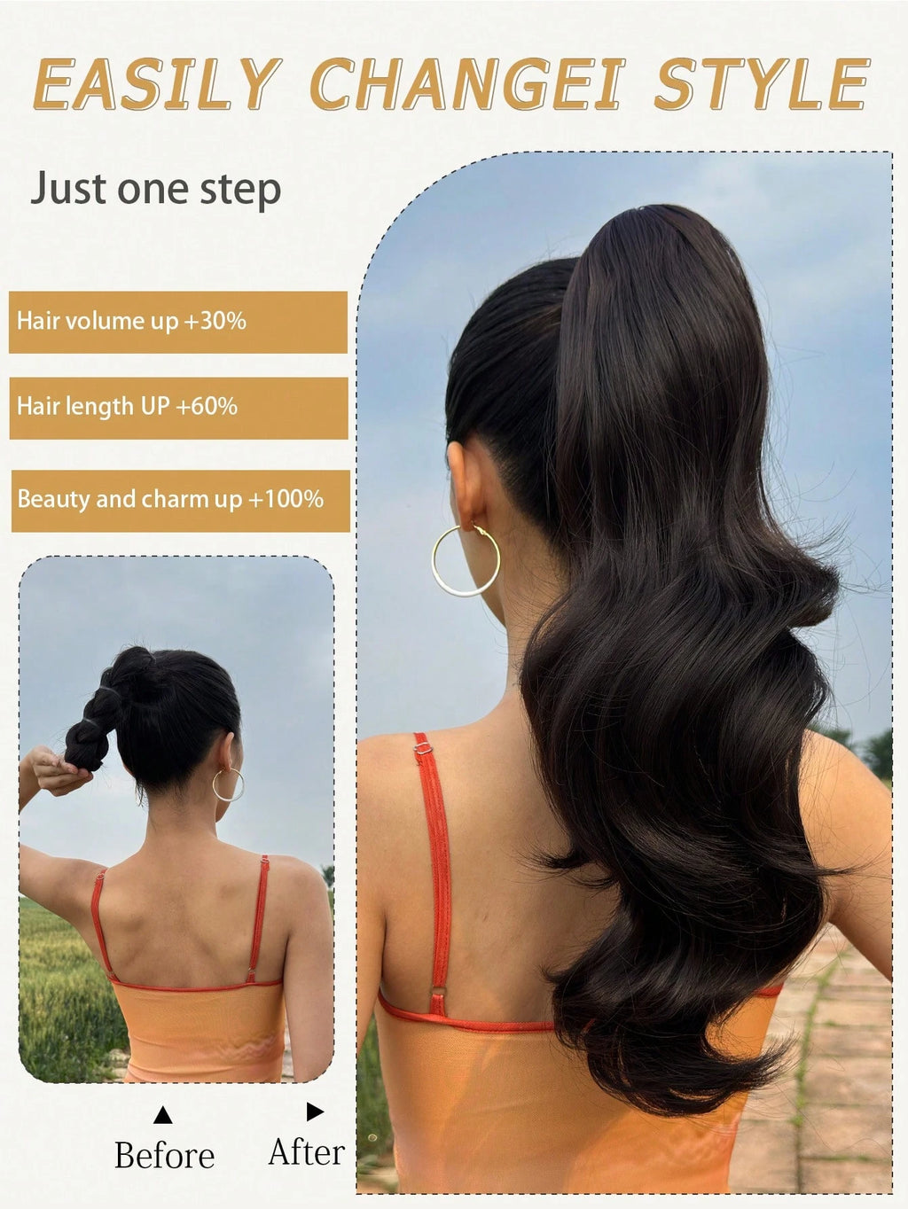 Claw Ponytail Extension Hair 