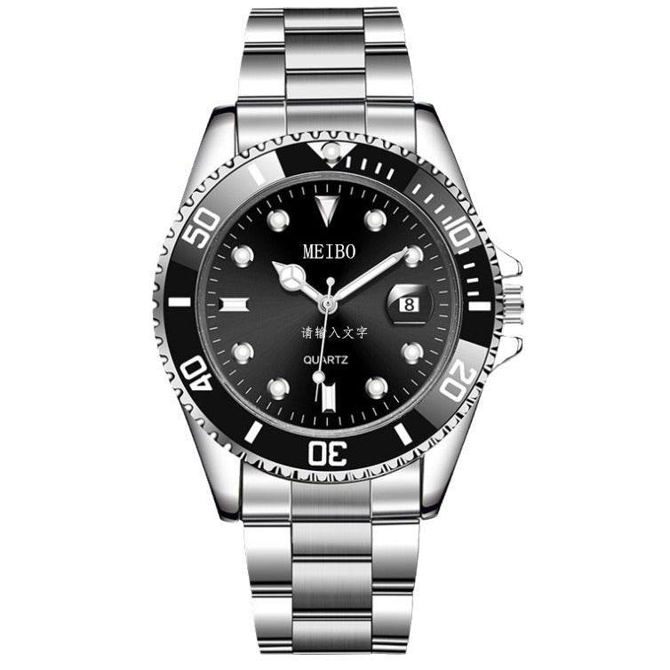 ساعة رجالية بسوار فولاذي وتقويم وعدسة تكبير | Magnifying Glass Calendar Men's Watch With A Steel Strap