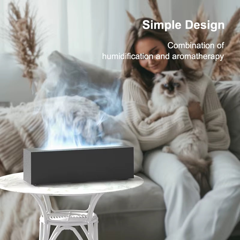 Simulation Flame Air Humidifier Aroma Diffuser with Night Light