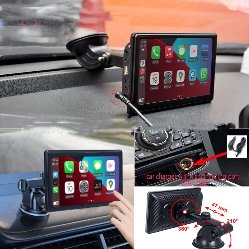 شاشة سيارة ذكية محمولة لاسلكية تدعم Carplay وAndroid Auto | Portable IPS Car Smart Screen Wireless Projection Carplay Android AUTO