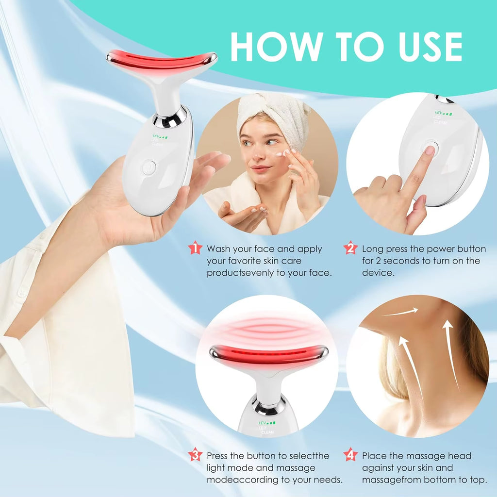 Hot Sale 7 in 1 Antiagingwrinkles Face Massager anti Aging Facial Neck Eye Night Massage Device for Women and Machine