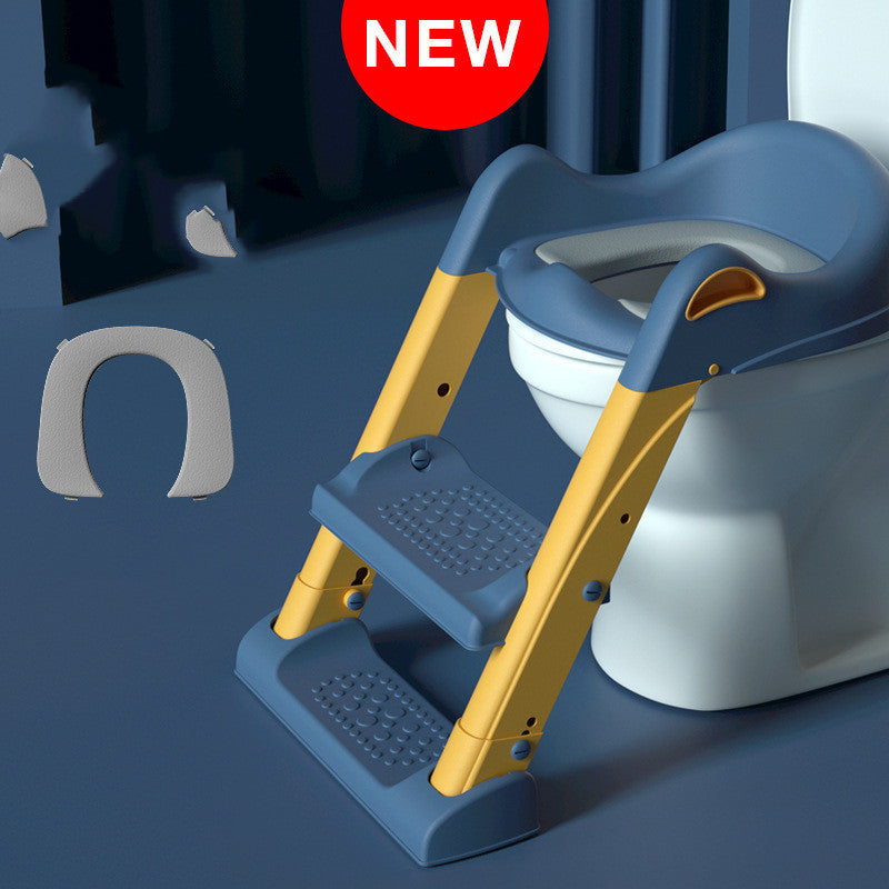 مقعد مرحاض أطفال قابل للطي | Stair-type Baby Ladder Folding Toilet Seat  Cushion