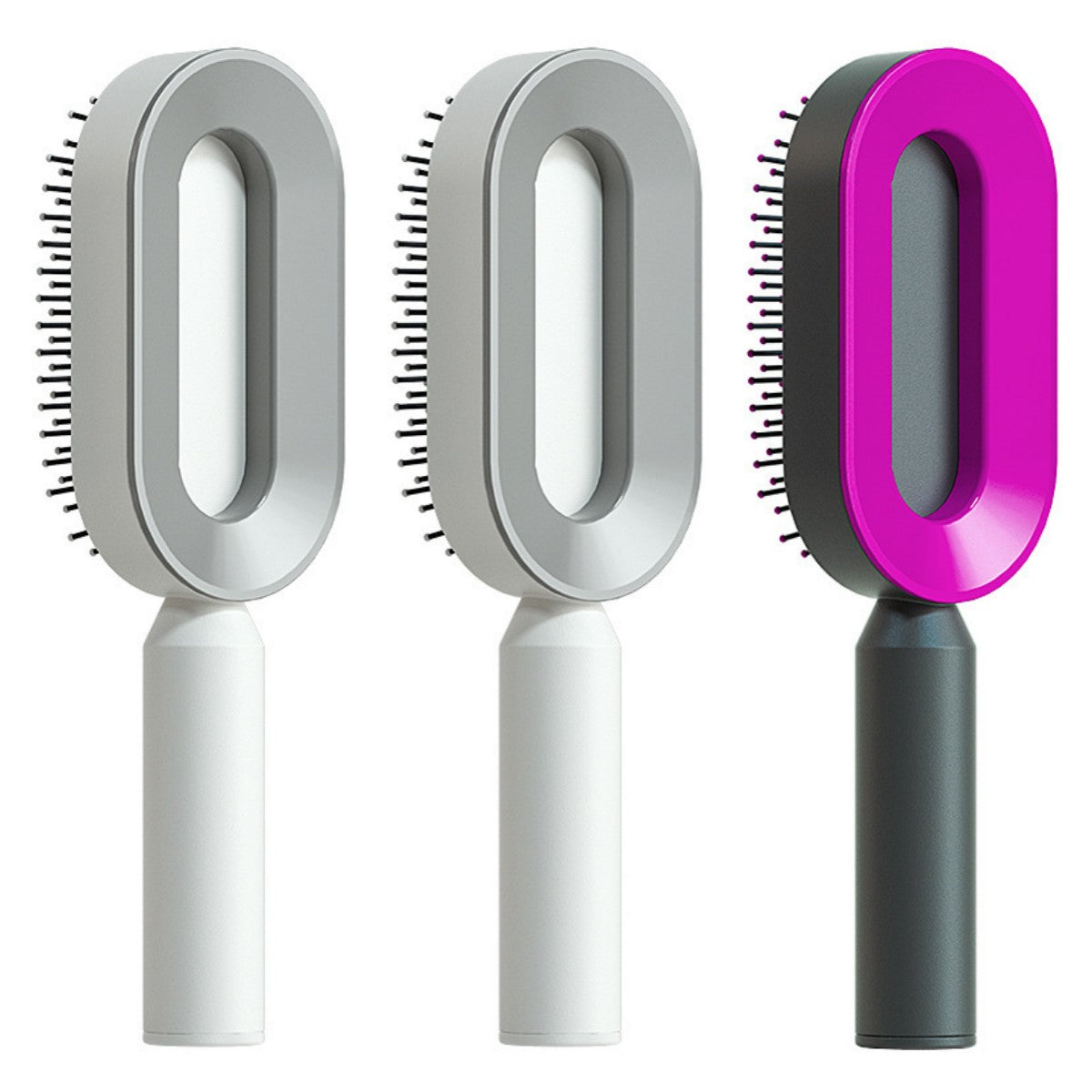فرشاة شعر ذاتية التنظيف بضغطة واحدة مضادة للكهرباء لمساج فروة الرأس | Self Cleaning Hair Brush One-key Cleaning Anti-Static Airbag Massage Scalp Comb