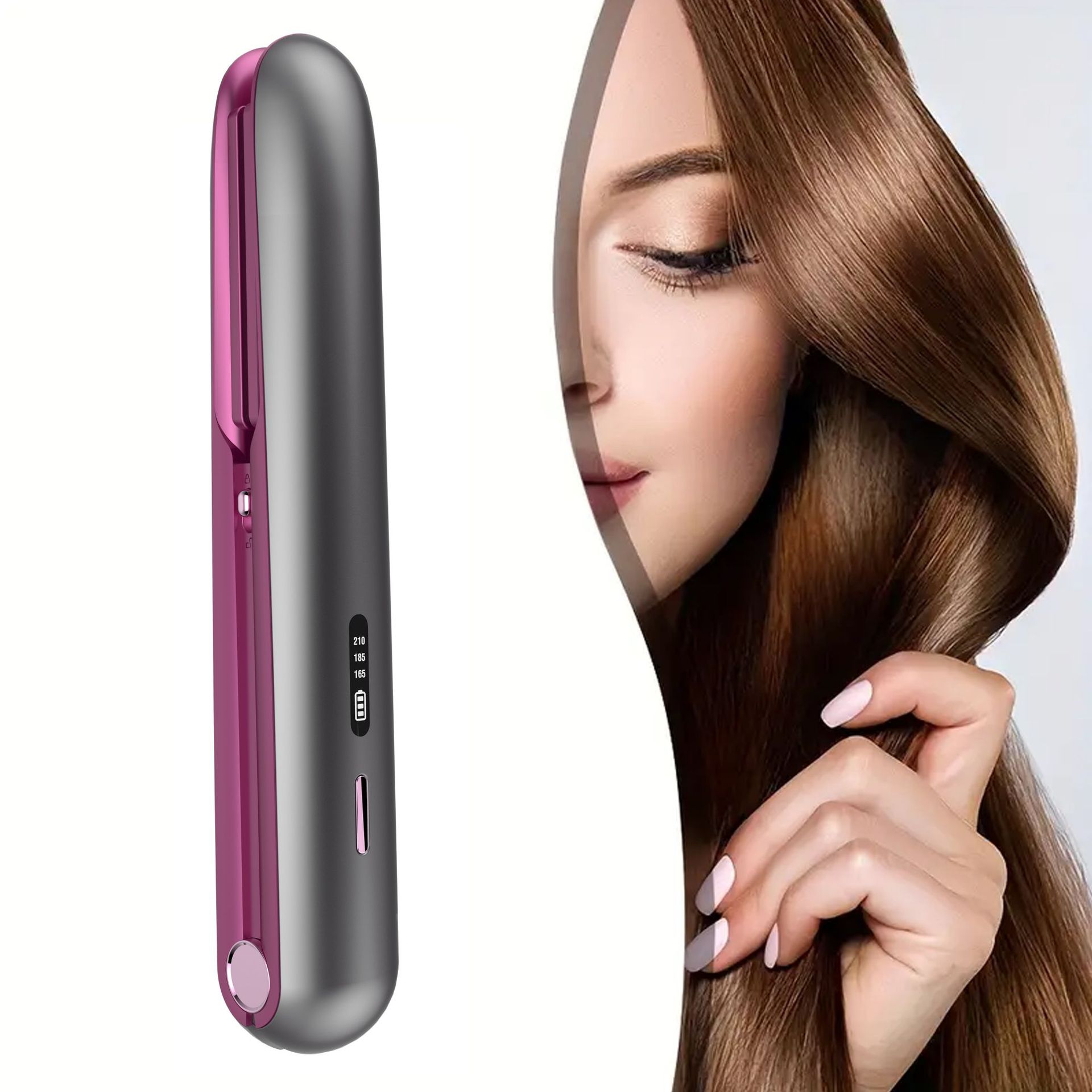 مكواة شعر صغيرة لاسلكية للفرد والتمويج | Wireless Charging Plywood Bangs For Curling Or Straightening Small Hair Straightener