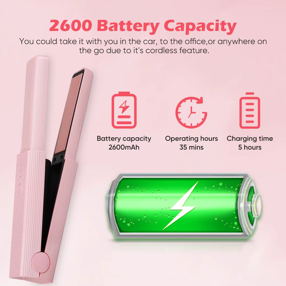 OEM/ODM Hair Straightener Rapidcharge Technology Ceramic Mini Cordless Flat Iron Smart Hair Straighteners Electric Household