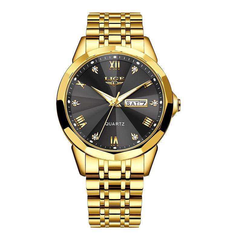 ساعة رجالية كوارتز مضيئة بتقويمين مقاومة للماء | Mens Dual-calendar Waterproof Luminous Quartz Watch
