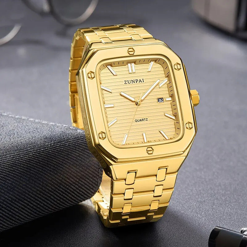 ساعة رجالية مربعة أنيقة من استانلس ستيل | Stylish Mens Stainless Steel Square Watch