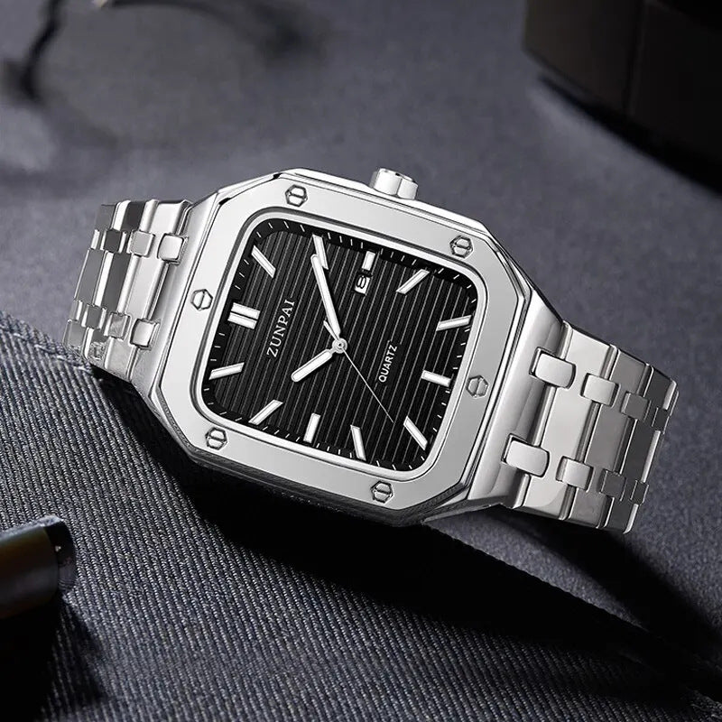 ساعة رجالية مربعة أنيقة من استانلس ستيل | Stylish Mens Stainless Steel Square Watch