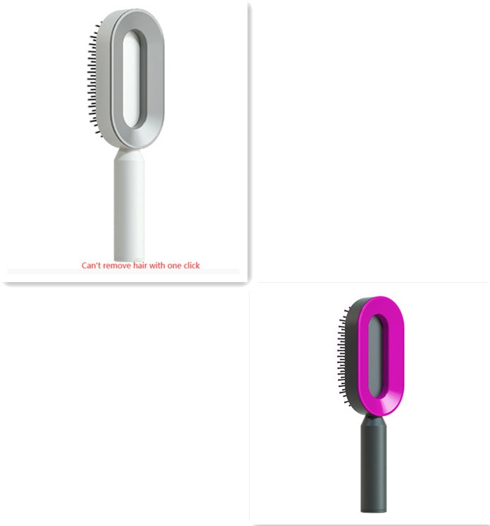 فرشاة شعر ذاتية التنظيف بضغطة واحدة مضادة للكهرباء لمساج فروة الرأس | Self Cleaning Hair Brush One-key Cleaning Anti-Static Airbag Massage Scalp Comb