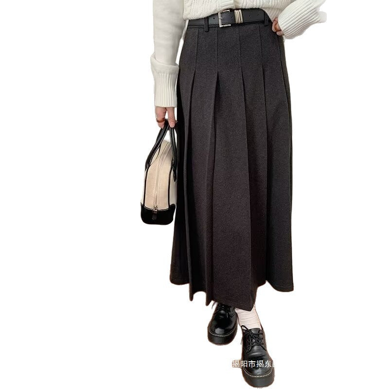 تنورة صوف نسائية عصرية مقاس كبير | Womens Fashionable Casual Wool Plus-Size Skirt