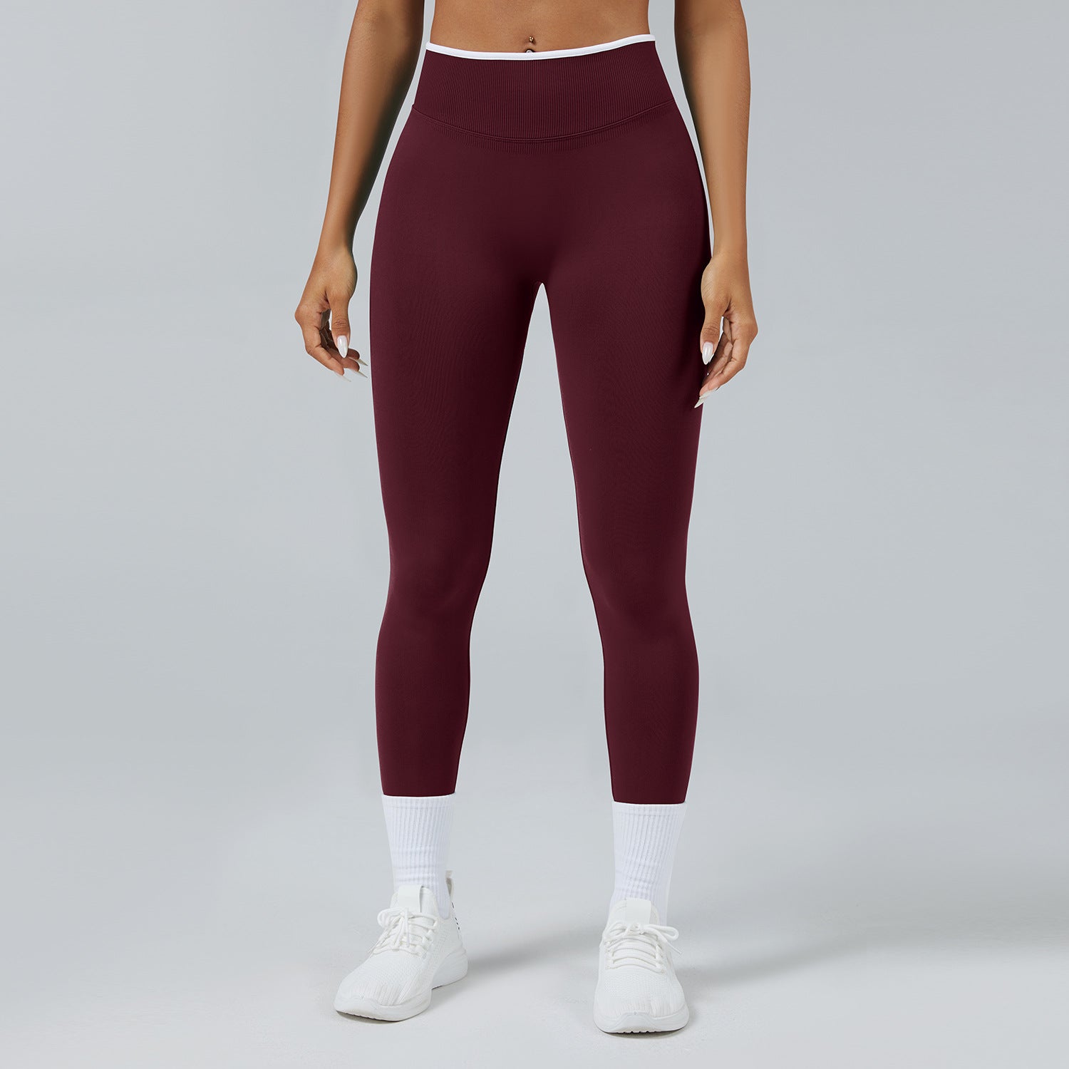 بنطال يوغا سلس عالي الخصر سريع الجفاف | Seamless Knitted Tight High Waist Quick-drying Sports Yoga Pants