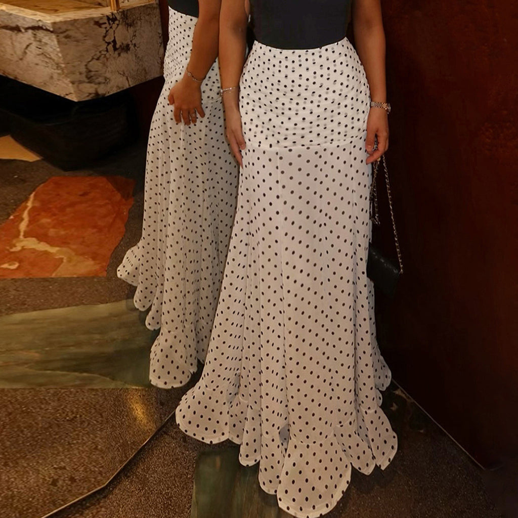 تنورة مطوية بنقاط عصرية لطيفة | Sweet Youth-Enhancing Polka-Dot Pleated Skirt
