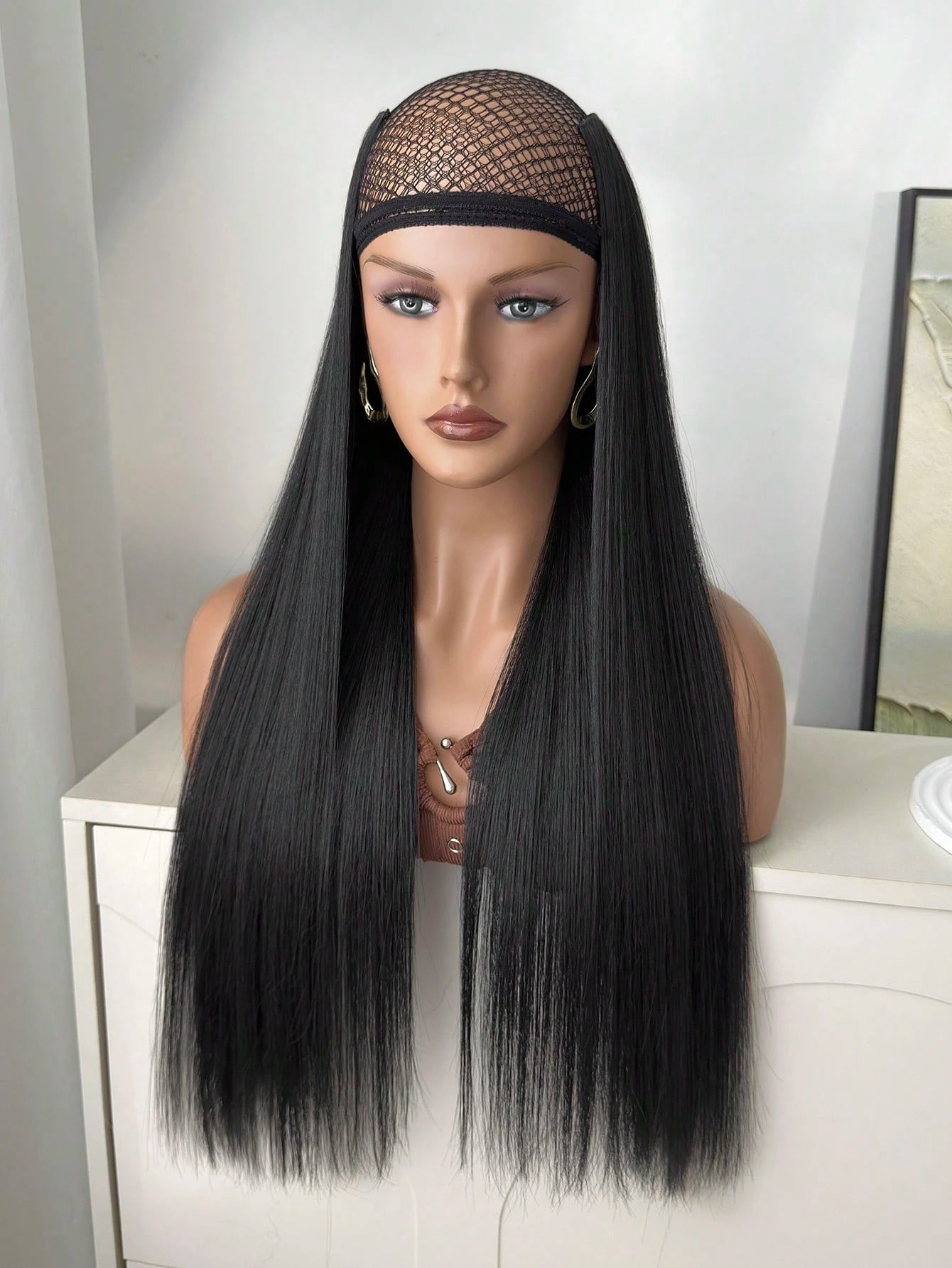 ZURO 16 Clips 22 Inch 7Pcs Black Straight Synthetic Hair Extensions for Women ZURO 16 مشبك – 22 إنش – 7 قطع – وصلات شعر صناعية مستقيمة سوداء للنساء