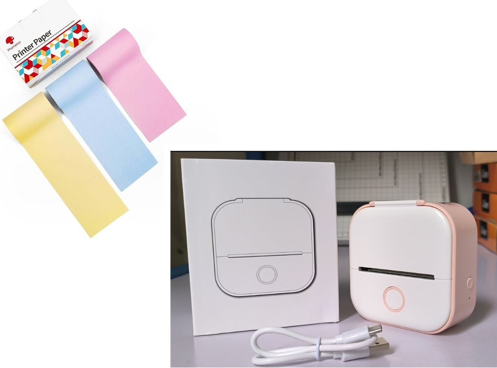طابعة ملصقات حرارية محمولة بلوتوث للصور والبطاقات والأسئلة | Portable Mini Thermal Label Printer Home Photo Printer Bluetooth Mini Label Printer