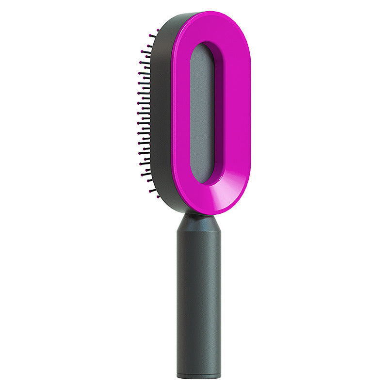 فرشاة شعر ذاتية التنظيف بضغطة واحدة مضادة للكهرباء لمساج فروة الرأس | Self Cleaning Hair Brush One-key Cleaning Anti-Static Airbag Massage Scalp Comb