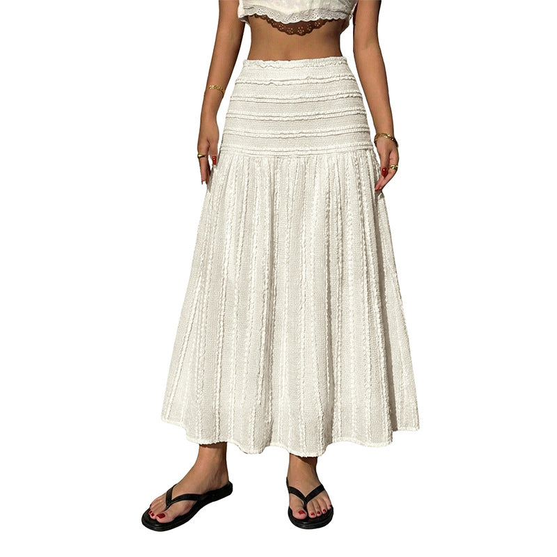تنورة نسائية عصرية بلون سادة بخصر مطاطي | Womens Fashion Casual Solid-Color Skirt With Elastic Waist