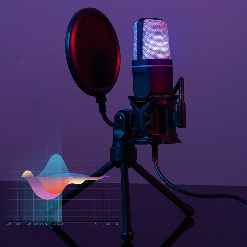 ميكروفون كمبيوتر RGB للألعاب والإيسبورت | RGB Gaming Desktop Microphone Capacitor Esports
