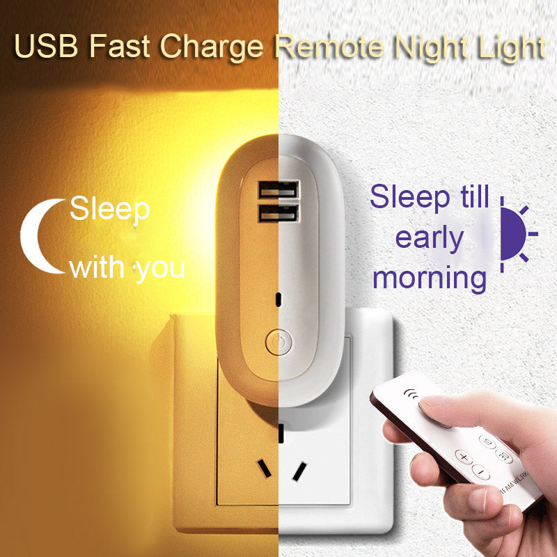 مصباح جداري LED بسيط مزود بمقبس تحكم عن بعد USB، مع مؤقت لتعتيم الإضاءة الليلية، مناسب لغرف النوم والمعيشة والممرات.