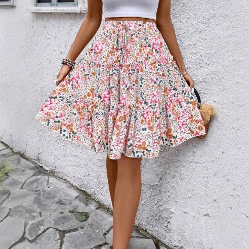 تنورة نسائية عصرية مطبوعة مطاطية | Womens Fashionable Casual Printed Stretch Skirt