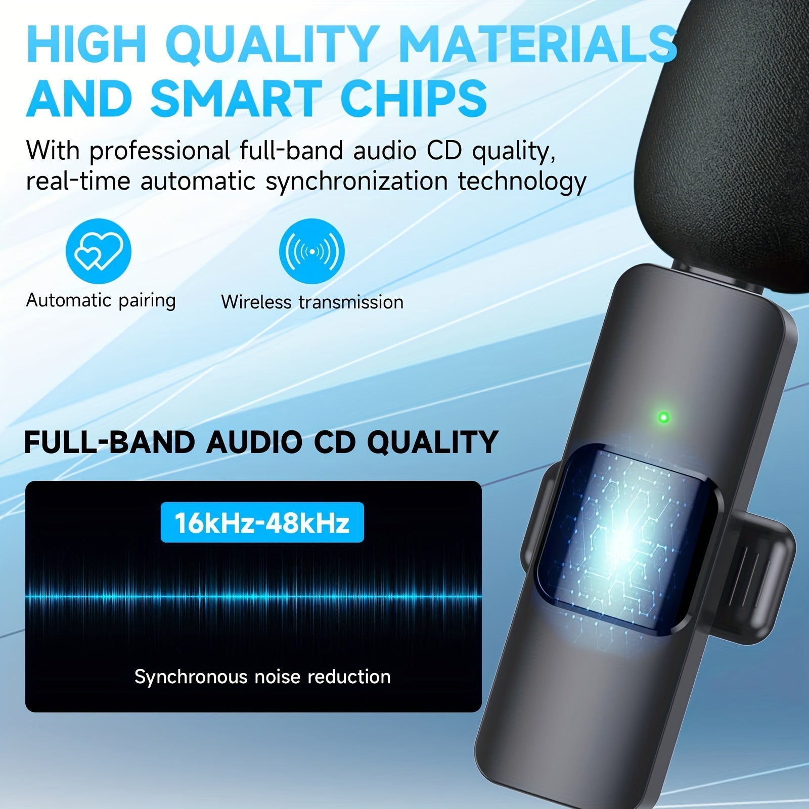 ميكروفون لافالير لاسلكي لـ iPhone وiPad احترافي | Wireless Lavalier Lapel Microphone for iPhone iPad