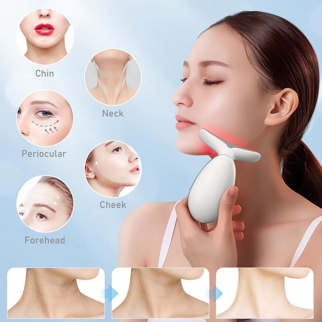 Hot Sale 7 in 1 Antiagingwrinkles Face Massager anti Aging Facial Neck Eye Night Massage Device for Women and Machine