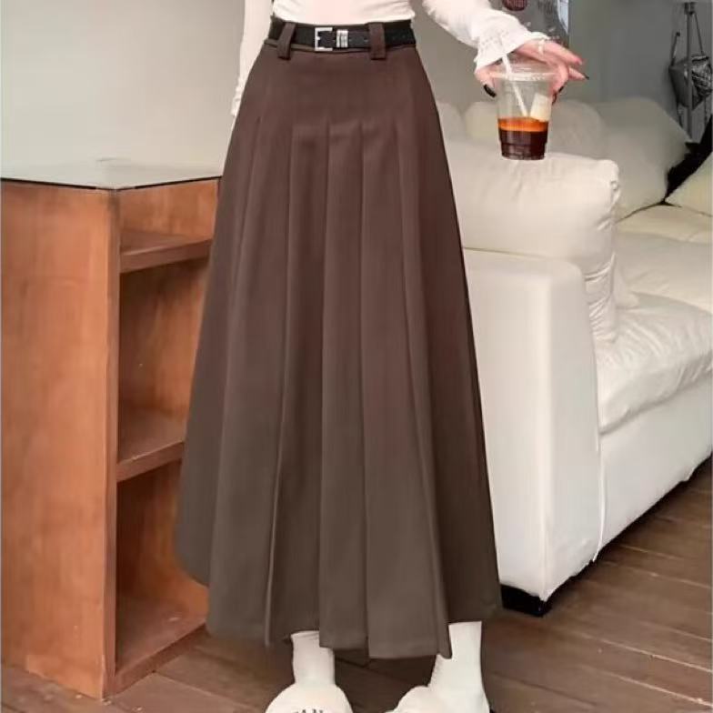 تنورة صوف نسائية عصرية مقاس كبير | Womens Fashionable Casual Wool Plus-Size Skirt