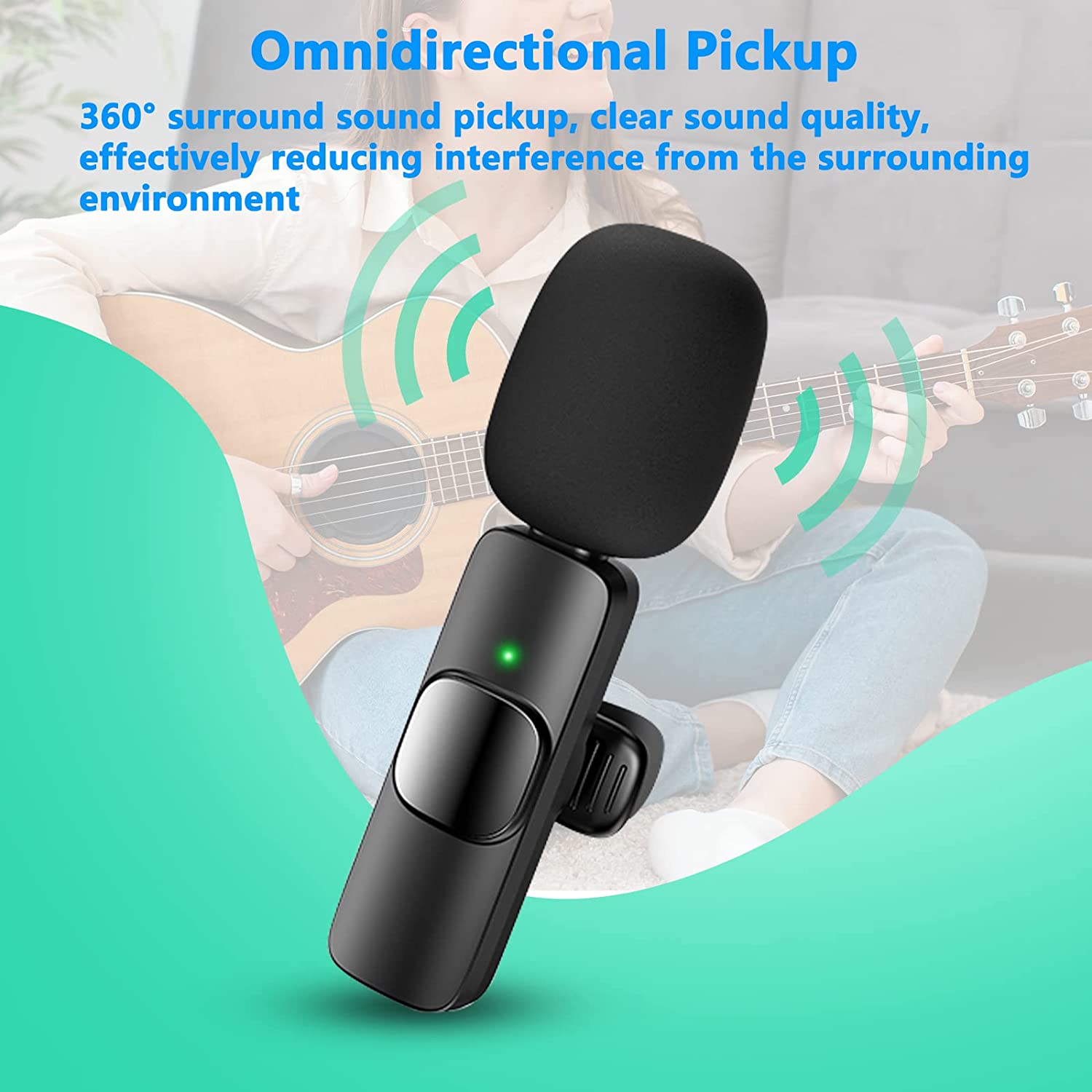 ميكروفون لافالير لاسلكي لـ iPhone وiPad احترافي | Wireless Lavalier Lapel Microphone for iPhone iPad