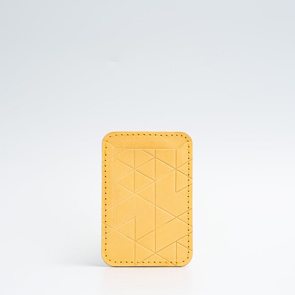 محفظة جلد طبيعي بنقش Vectors متوافقة مع MagSafe صناعة يدوية أوروبية | Leather Wallet MagSafe Classic Vectors Handmade Europe