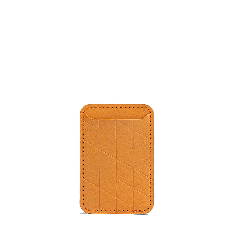 محفظة جلد طبيعي بنقش Vectors متوافقة مع MagSafe صناعة يدوية أوروبية | Leather Wallet MagSafe Classic Vectors Handmade Europe