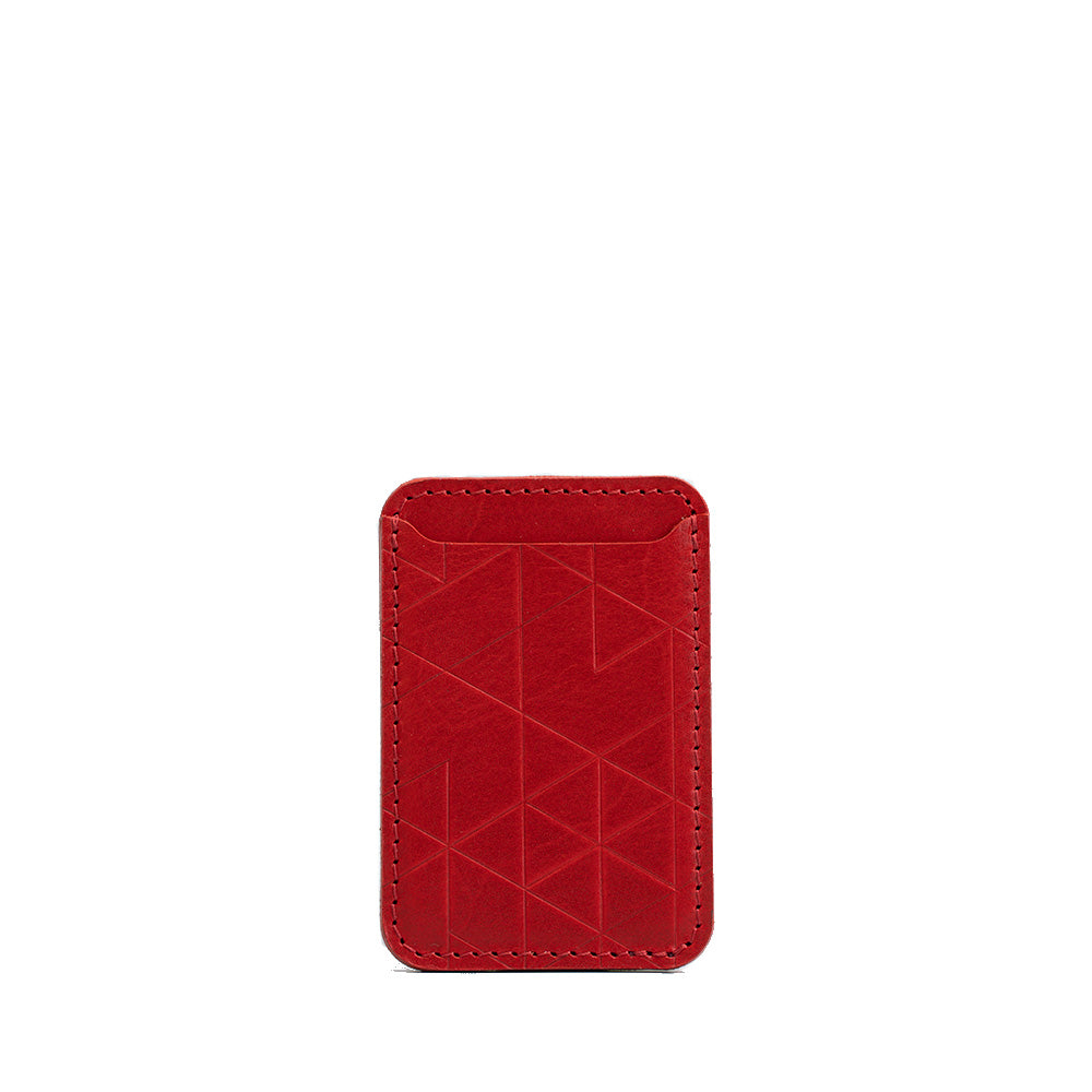 محفظة جلد طبيعي بنقش Vectors متوافقة مع MagSafe صناعة يدوية أوروبية | Leather Wallet MagSafe Classic Vectors Handmade Europe