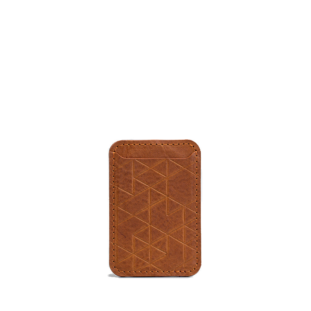 محفظة جلد طبيعي بنقش Vectors متوافقة مع MagSafe صناعة يدوية أوروبية | Leather Wallet MagSafe Classic Vectors Handmade Europe